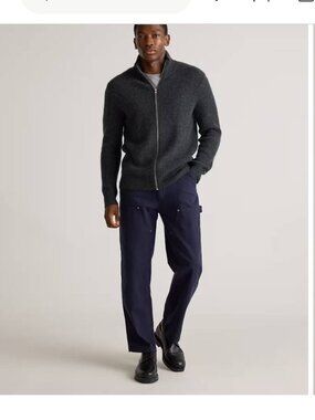 XXL Quince Mongolian Cashmere Fisherman Full-zip Cardigan
